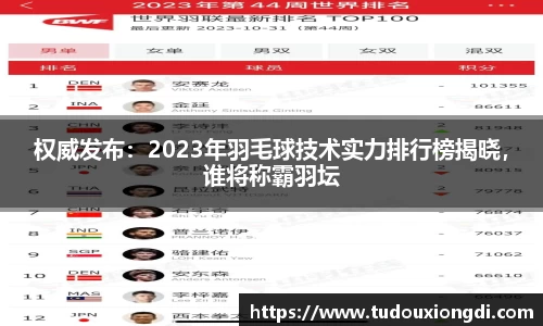 权威发布：2023年羽毛球技术实力排行榜揭晓，谁将称霸羽坛