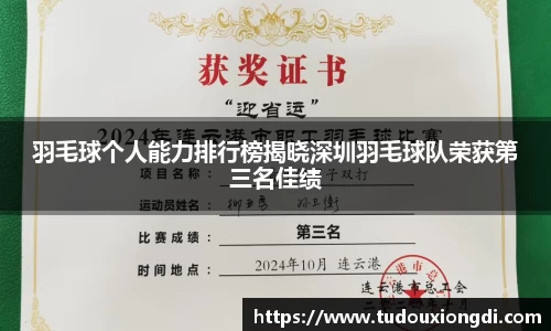羽毛球个人能力排行榜揭晓深圳羽毛球队荣获第三名佳绩